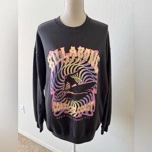 Billabong Black Crewneck Sweatshirt with Multicolor Surf Graphic